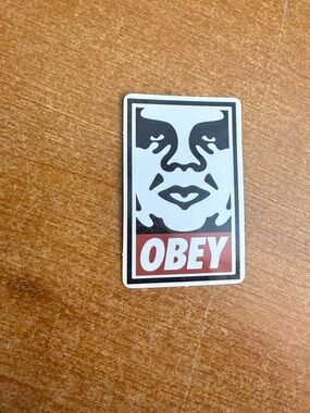 Obey Logo Sticker — Black, White & Red Graphic